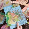 Cartoon stress-relieving landscape stickers, creative miniature scene collage, DIY landscape collage, 3D stereoscopic planner stickers Specification image
